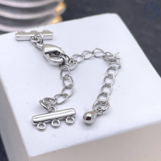 Замок на 3 ряда, цвет серебро 10 мм