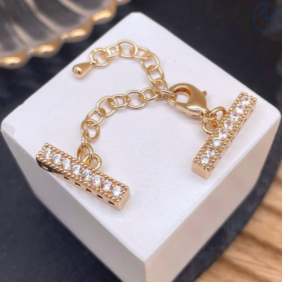 Замок на 7 рядов цирконы, цвет серебро 12 мм 