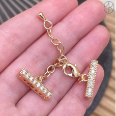 Замок на 7 рядов цирконы, цвет серебро 12 мм 