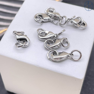 Замок округлый, цвет серебро 10 мм 