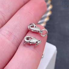 Замок округлый, цвет серебро 10 мм 