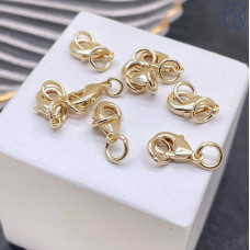 Замок округлый, цвет золото 10 мм