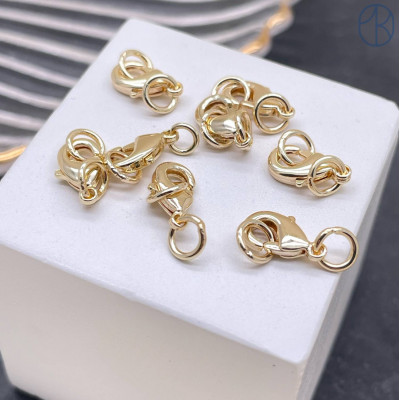 Замок округлый, цвет золото 10 мм