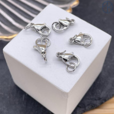 Замок округлый с кольцами, цвет серебро 12 мм 