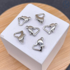 Замок сердце сталь, цвет серебро 9 мм