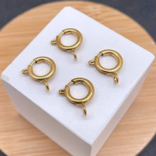 Замок шпрингель цвет золото 14К 10 мм 