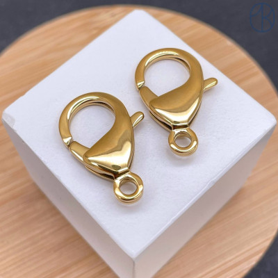 Замок сталь цвет золото 14К 25 мм