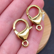 Замок сталь цвет золото 14К 25 мм