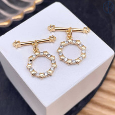 Замок тогл цирконы, цвет золото 12 мм 