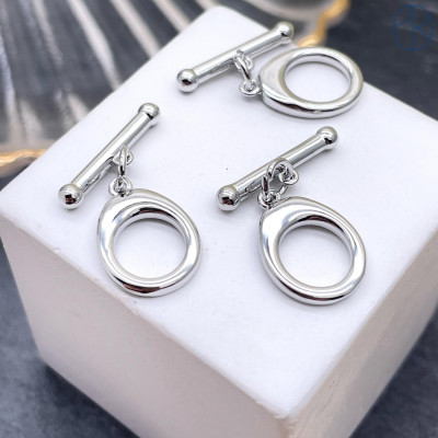 Замок тогл, цвет серебро 16 мм