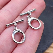 Замок тогл, цвет серебро 16 мм