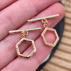 Замок тогл, цвет золото 12 мм 