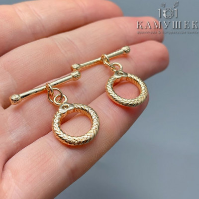 Замок тогл, цвет золото 14 мм