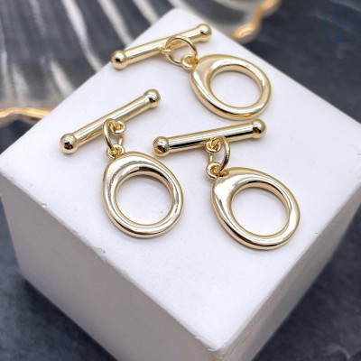 Замок тогл, цвет золото 16 мм