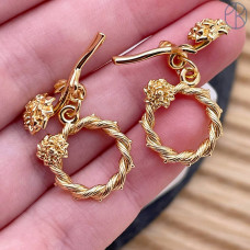 Замок тогл цветок, цвет золото 16 мм 