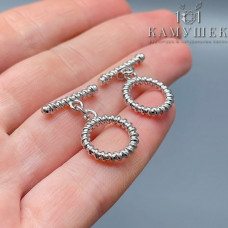 Замок тогл люкс, цвет серебро 15 мм 