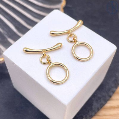 Замок тогл люкс, цвет золото 10 мм