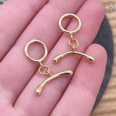 Замок тогл люкс, цвет золото 10 мм