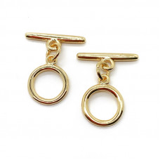 Замок тогл люкс, цвет золото 10 мм