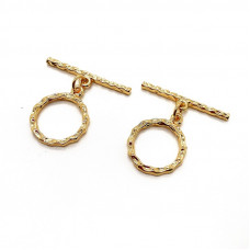 Замок тогл люкс, цвет золото 14 мм