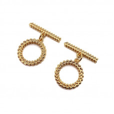 Замок тогл люкс, цвет золото 15 мм