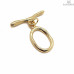 Замок тогл овал, цвет золото 25х15 мм