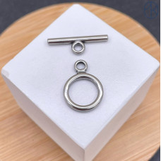 Замок тогл сталь, цвет серебро 14 мм