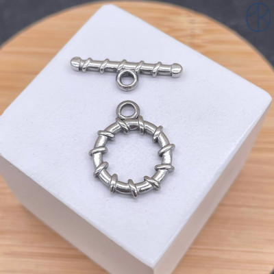 Замок тогл сталь, цвет серебро 15 мм