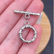 Замок тогл сталь, цвет серебро 15 мм