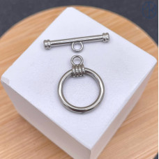 Замок тогл сталь, цвет серебро 16 мм