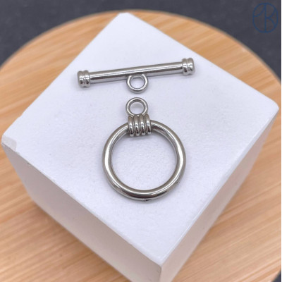 Замок тогл сталь, цвет серебро 16 мм