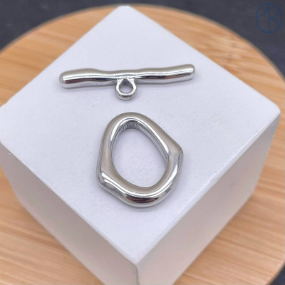 Замок тогл сталь, цвет серебро 17 мм 