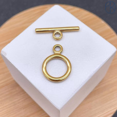 Замок тогл сталь, цвет золото 18К 14 мм 