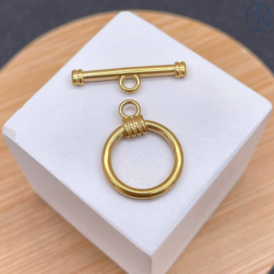 Замок тогл сталь, цвет золото 18К 16 мм 