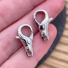 Замок узор, цвет серебро 18 мм 