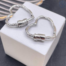 Замок винтовой сердце, цвет серебро 22х25 мм 