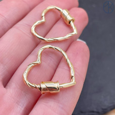 Замок винтовой сердце, цвет золото 22х25 мм 