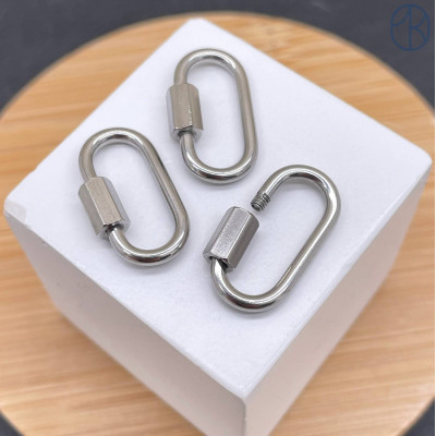 Замок винтовой сталь, цвет серебро 20х10 мм 