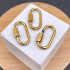 Замок винтовой сталь, цвет золото 18К 20х10 мм