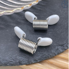 Зажим-стоппер пружинка, цвет серебро 10,6х12 мм 