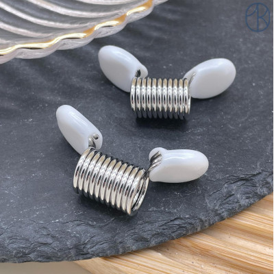 Зажим-стоппер пружинка, цвет серебро 10,6х12 мм 