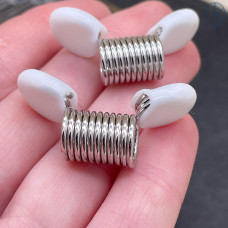 Зажим-стоппер пружинка, цвет серебро 10,6х12 мм 