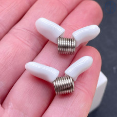 Зажим-стоппер пружинка, цвет серебро 7х7 мм