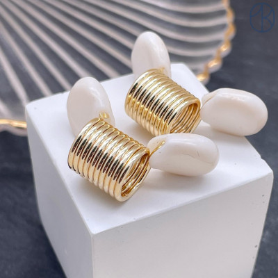 Зажим-стоппер пружинка, цвет золото 10,6х12 мм 