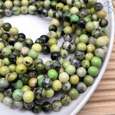 Жадеит черно-зеленый 8 мм