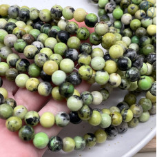 Жадеит черно-зеленый 8 мм