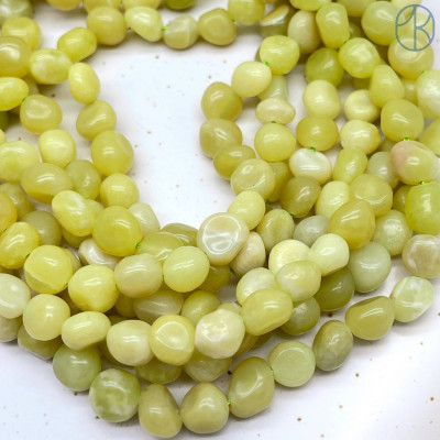 Жадеит лимонный галтовка ~ 6-8 мм