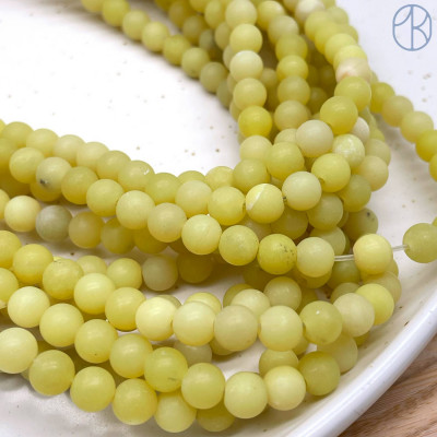 Жадеит лимонный матовый 6 мм
