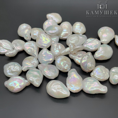 Жемчуг Барокко Капля белый штучно ~ (14-18)х(12-13) мм