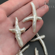 Жемчуг Барокко Крест штучно горизонтальный (40-48)х(28-35) мм 